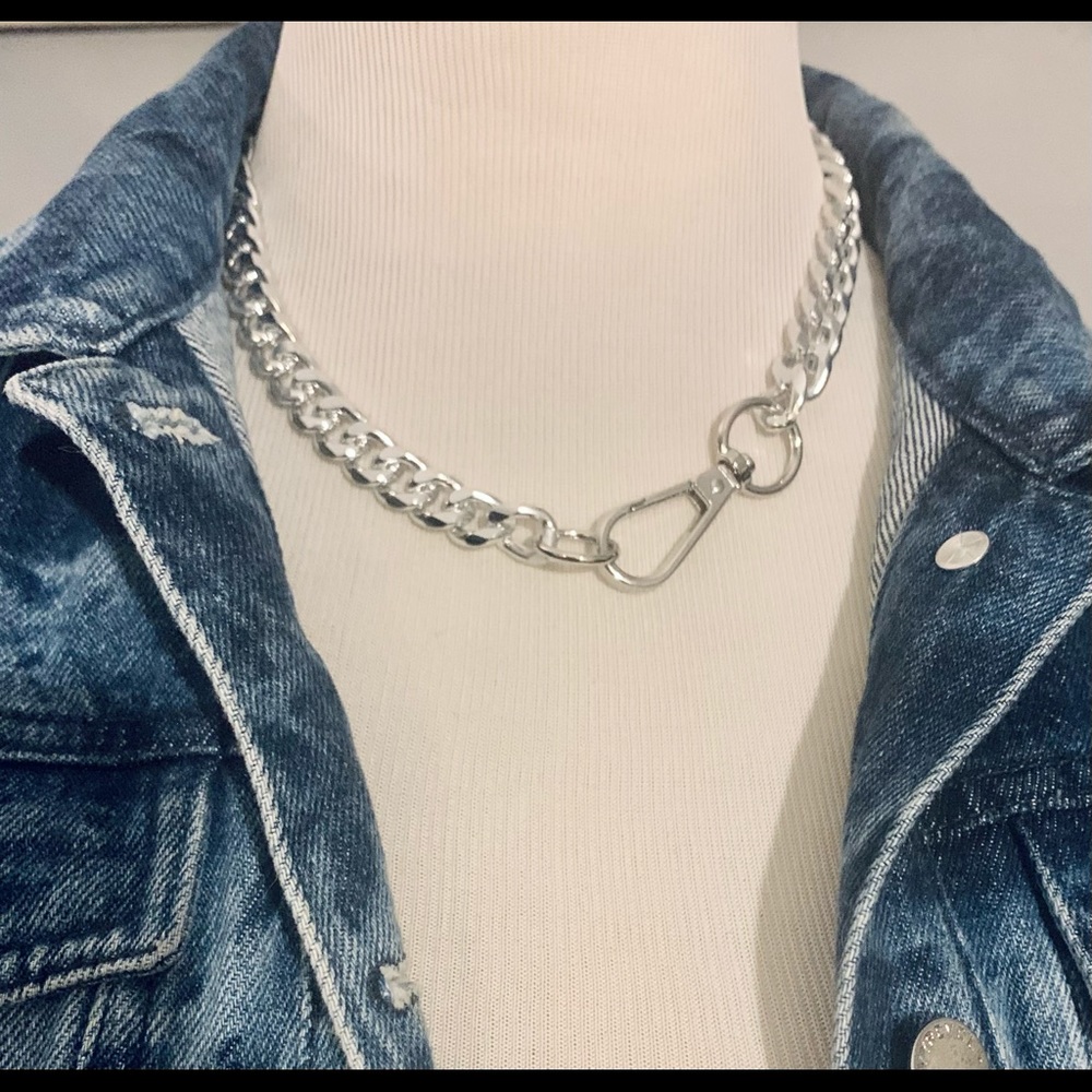 LAST 🆕chunky silver steampunk necklace - Picture 3 of 6